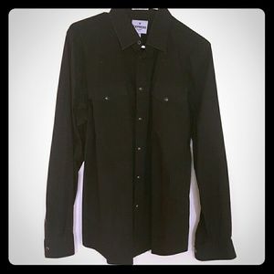 Black Button Down Shirt - Medium